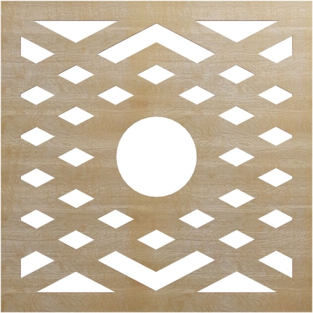 Ekena Millwork Chevron Wood Fretwork Pierced Ceiling Medallion, Birch, 28"OD x 7 1/4"ID x 3/8"T CMWP28X28X0375CHBI